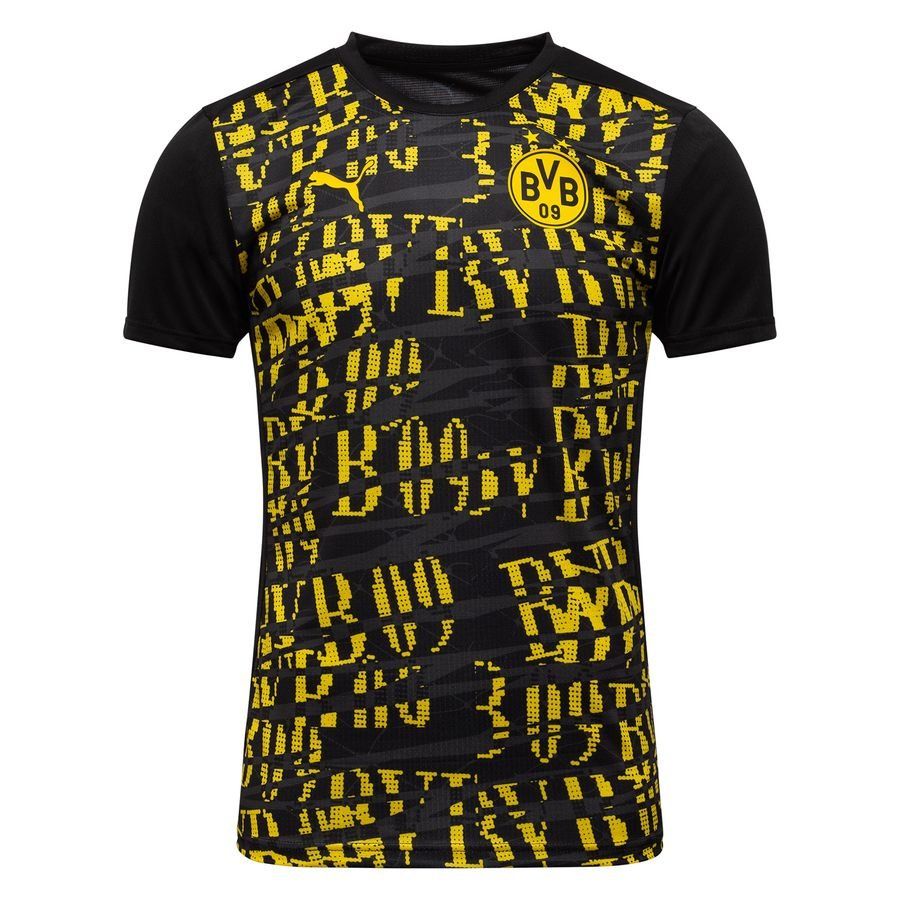 Dortmund Training T-Shirt Pre Match - PUMA Black/Faster Yellow Kids-SoccerKits Hub | Buy Soccer Jerseys Online